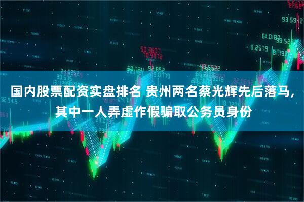 国内股票配资实盘排名 贵州两名蔡光辉先后落马, 其中一人弄虚作假骗取公务员身份